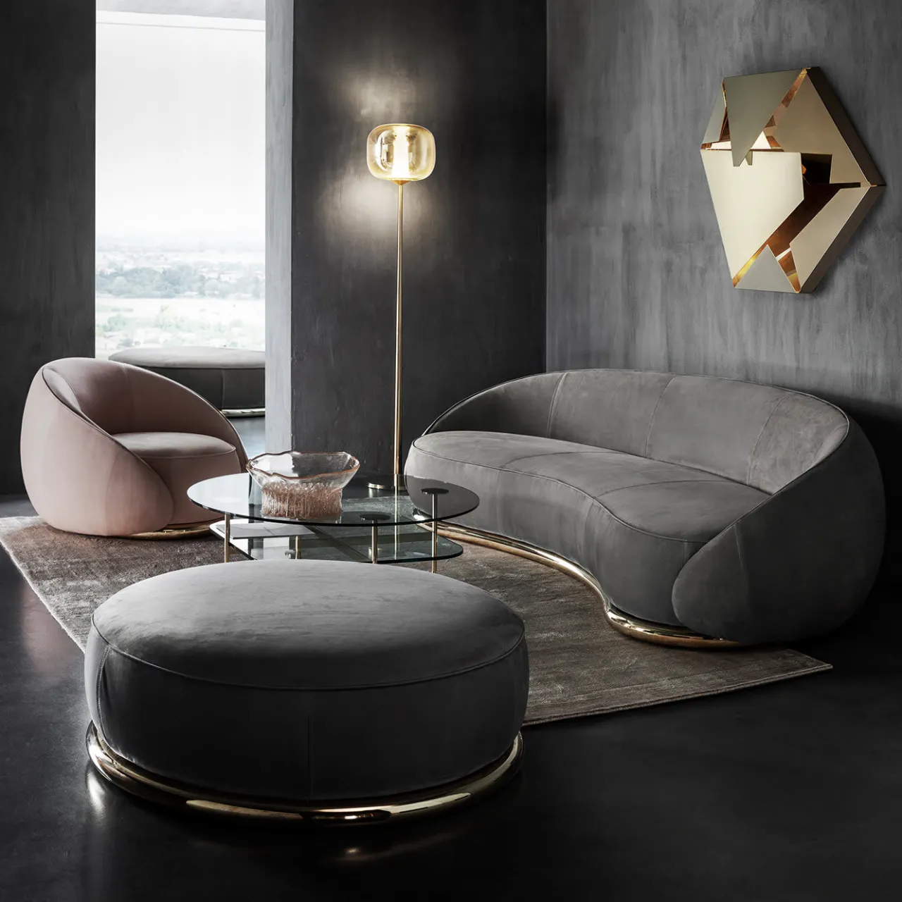 Ghidini 1961 Sofas<Abbracci Gray 3-Seater Sofa