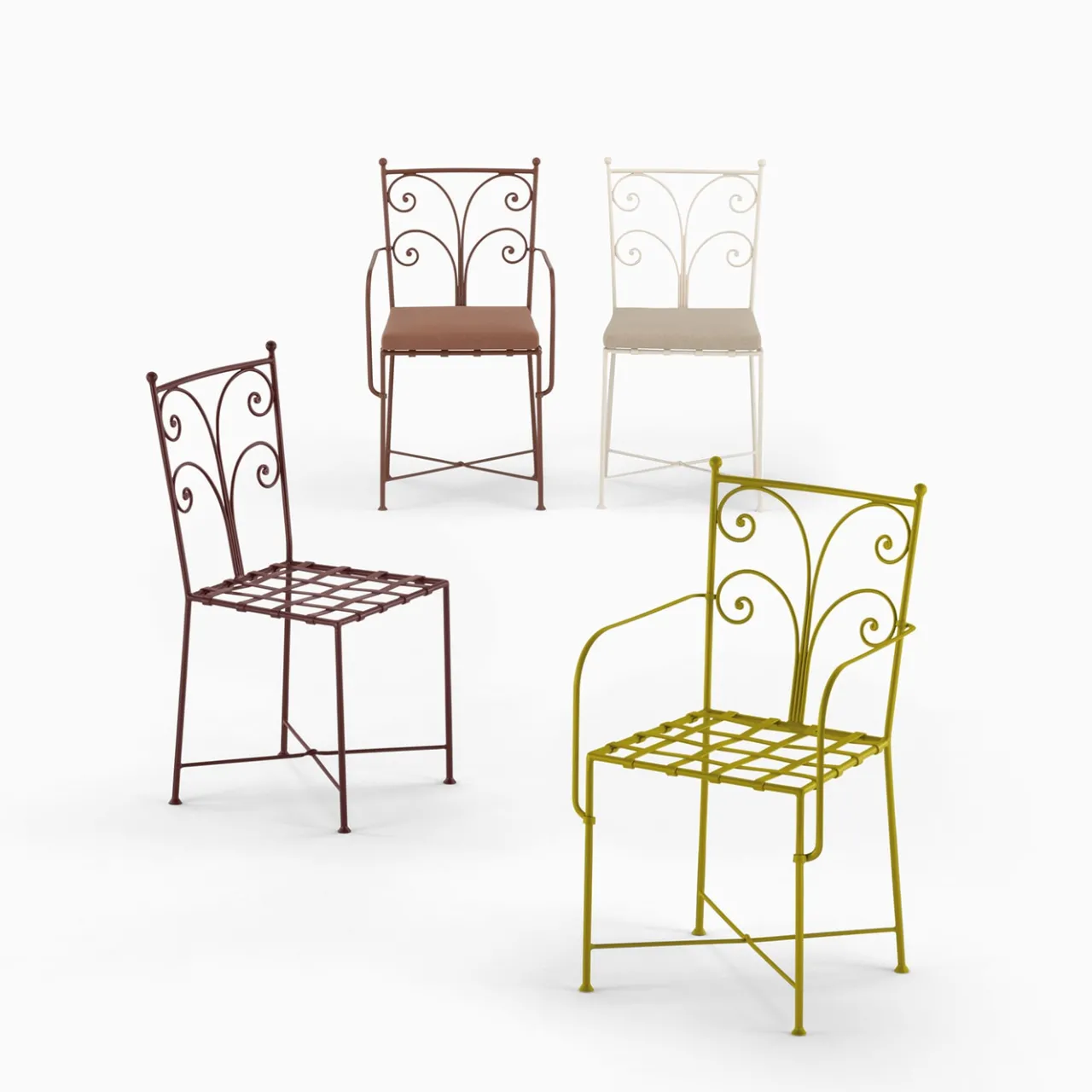 Dante Negro Outdoor Chairs & Stools<Acanta Wrought Iron Brown Chair