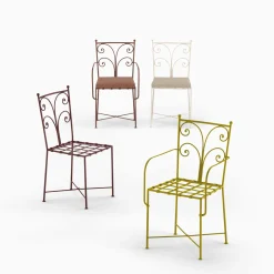 Dante Negro Outdoor Chairs & Stools<Acanta Wrought Iron Lime-Green Chair With Armrests