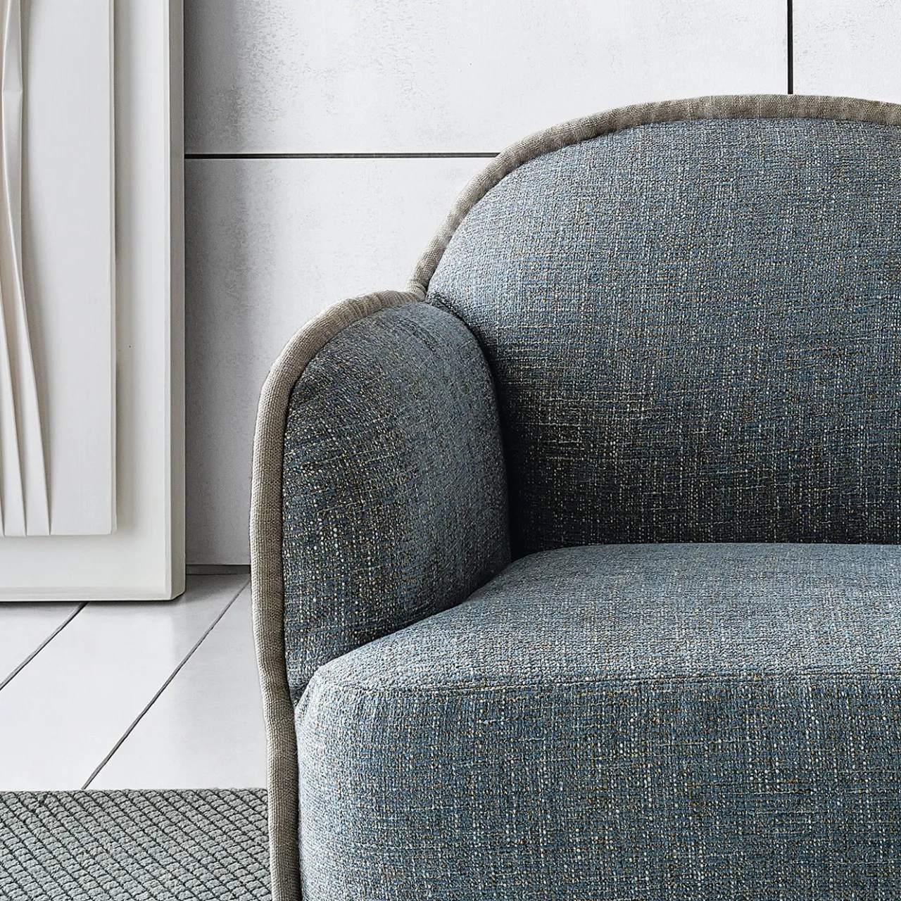 Casamilano Armchairs<Ada Light Blue Fabric And Piping Armchair by Paola Navone