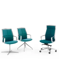 Viganò & C. Office Chairs<ADELE BLUE-GREEN MEETING CHAIR #2 by ORLANDINIDESIGN