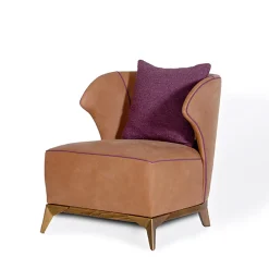 Mantellassi 1926 Lounge Chairs<Agostina brown camel leather armchair