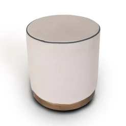 Mantellassi 1926 Ottomans & Poufs<Agostina cylindrical white pouf