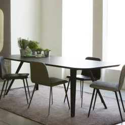 TrabA' Dining Tables<Aky Met Black Dining Table