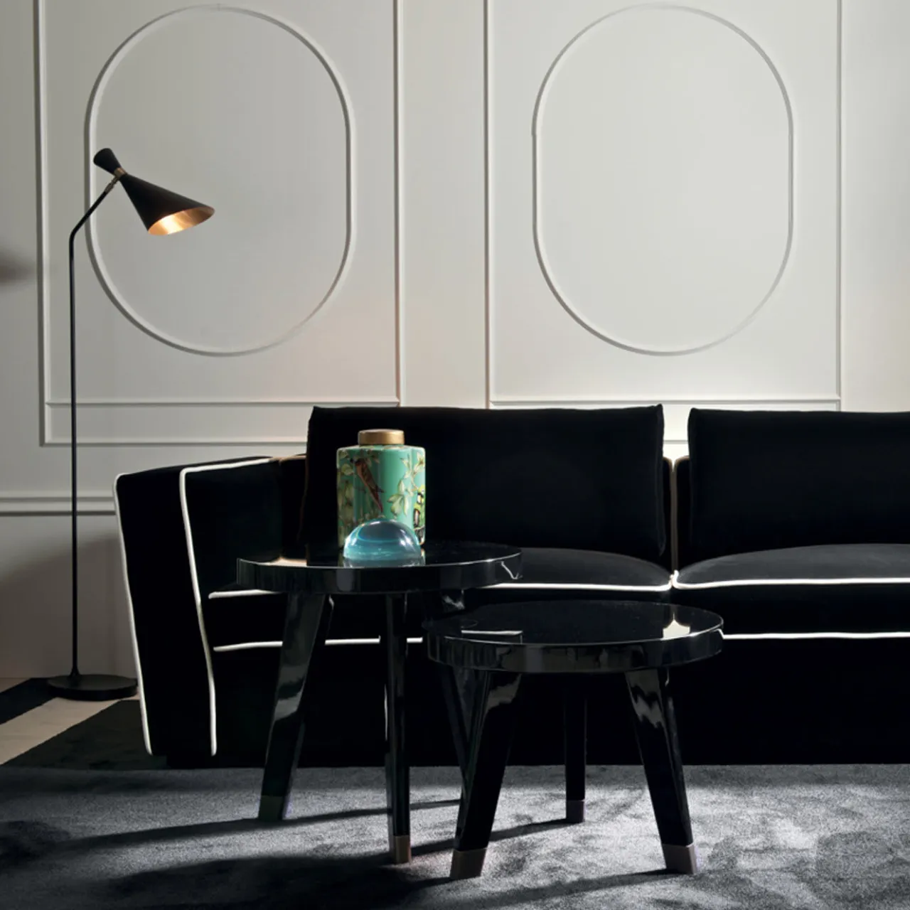 DOM Edizioni Sofas<Alexander Black Sofa