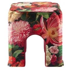 Secondome Edizioni Stools<Alice Floral Velvet Stool by Clementine Chambon