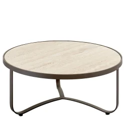 Officina Ciani Outdoor Coffee Tables<Amalfi Gray Round Coffee Table by Studio 63 in Stainless Steel
