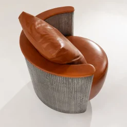 Laura Meroni Armchairs<Amelie Orange Leather Armchair