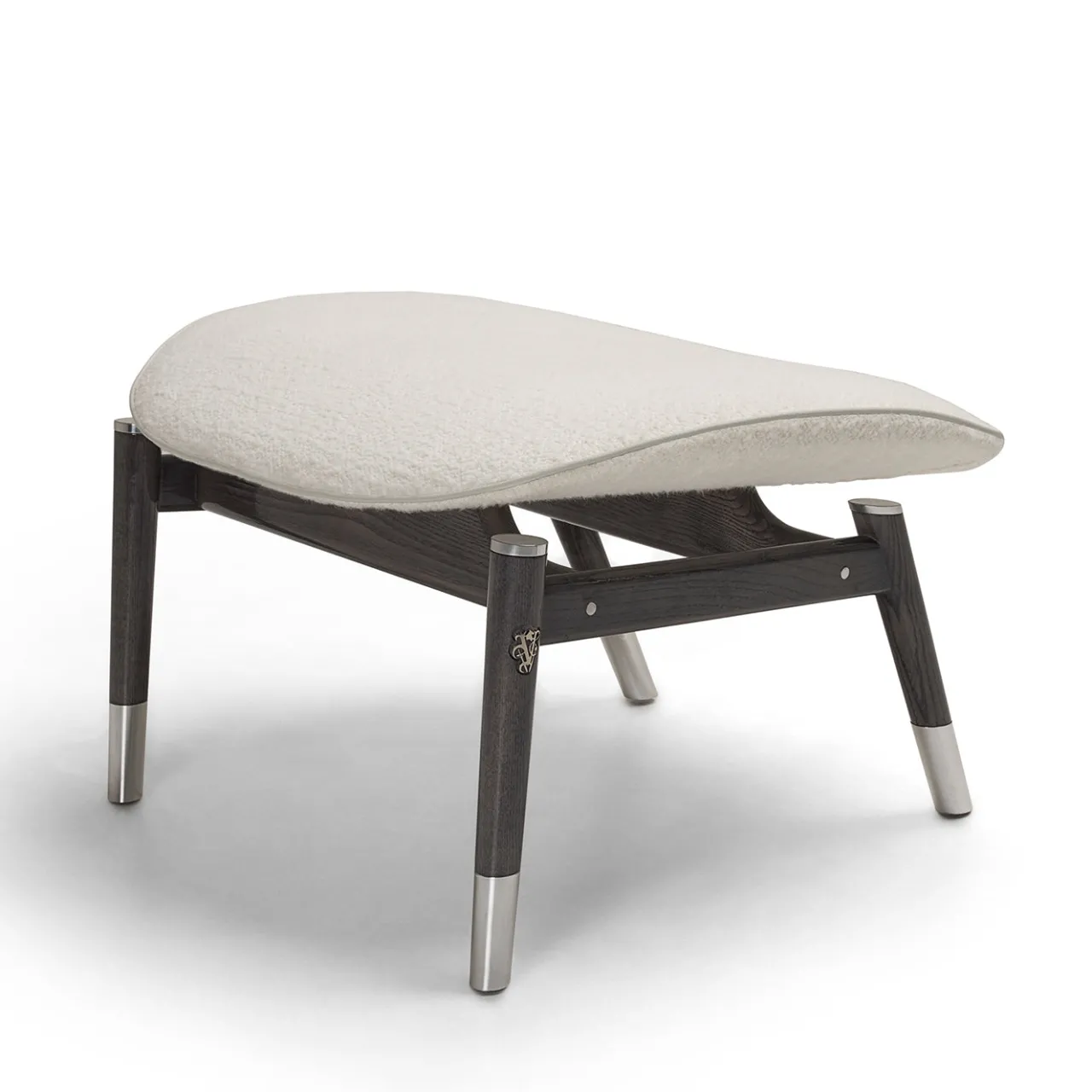 Visionnaire Stools<Amerigo Dehors White Fabric And Ash Wood Legs Pouf