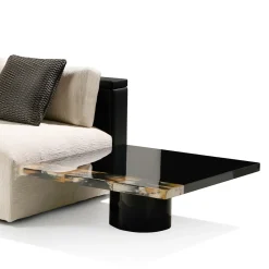 Arcahorn Coffee Tables<Andria Glossy Black Wood With Horn Details Coffe Table