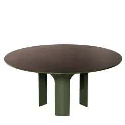 Fratelli Boffi Dining Tables<Archi Round Green and Brown Wood Dining Table by Storagemilano
