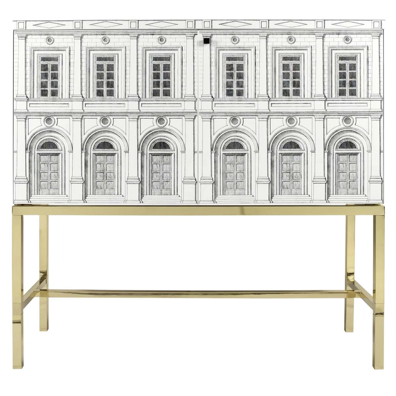 Fornasetti Cabinets<Architettura Gold Raised Cabinet