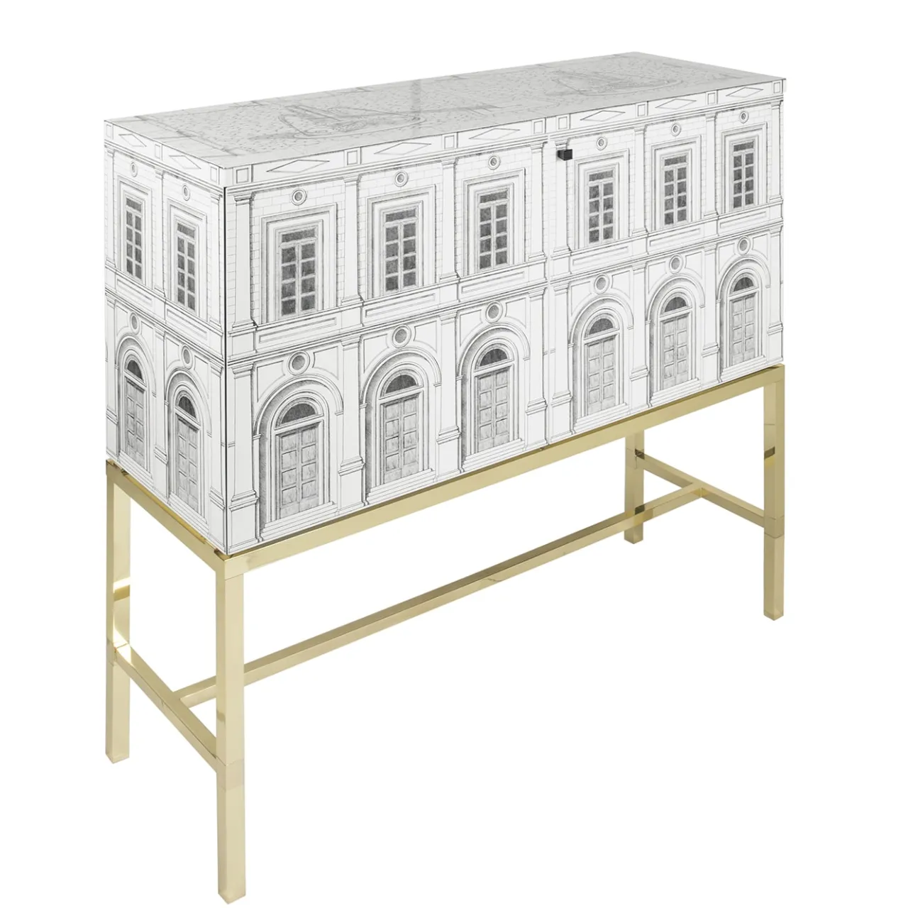 Fornasetti Cabinets<Architettura Gold Raised Cabinet