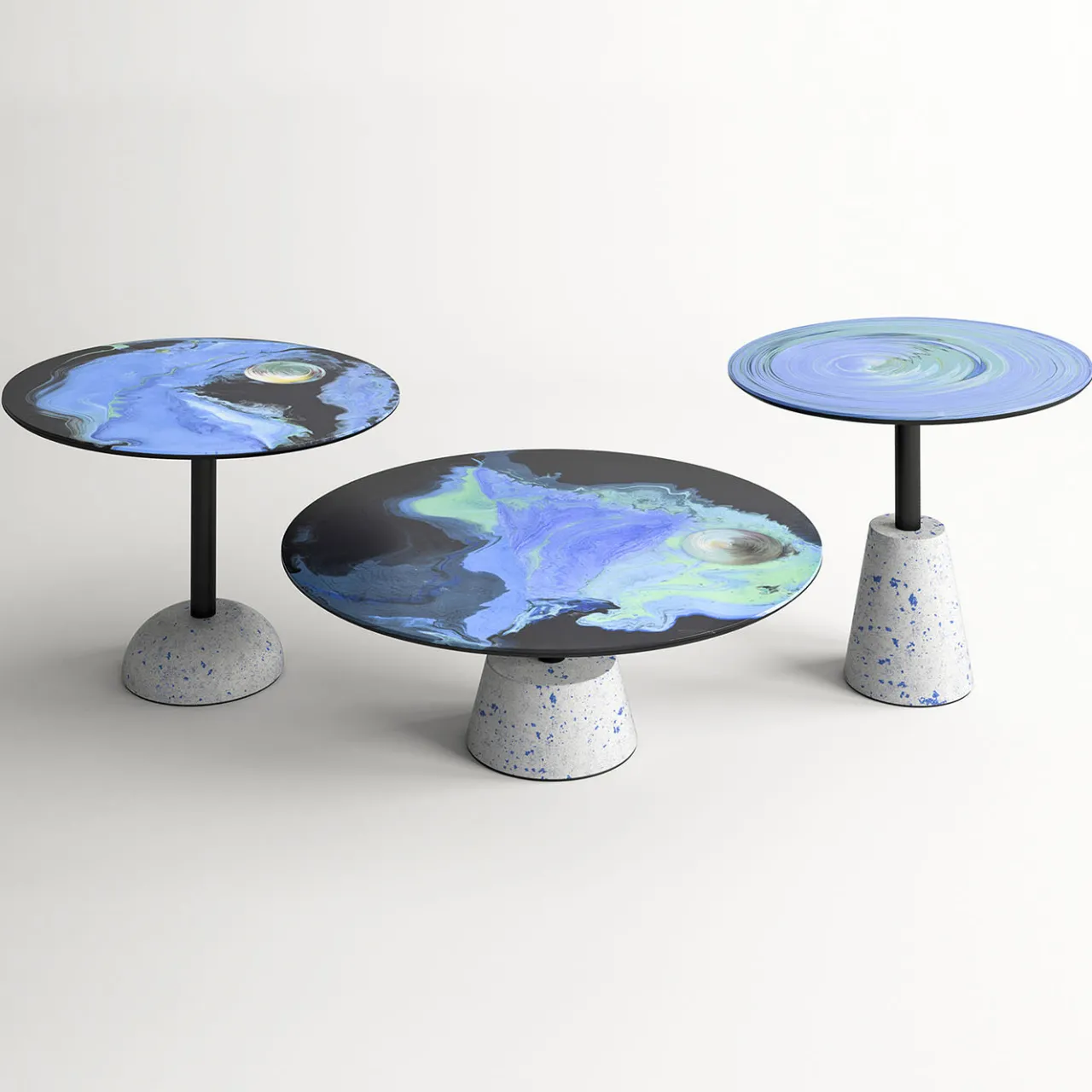 Cupioli Side Tables<Astraliti Round Cool-Toned Metal Side Table #1