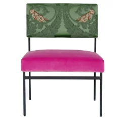 Biosofa Lounge Chairs<Aurea Pink Velvet and Green Silk Lounge Chair
