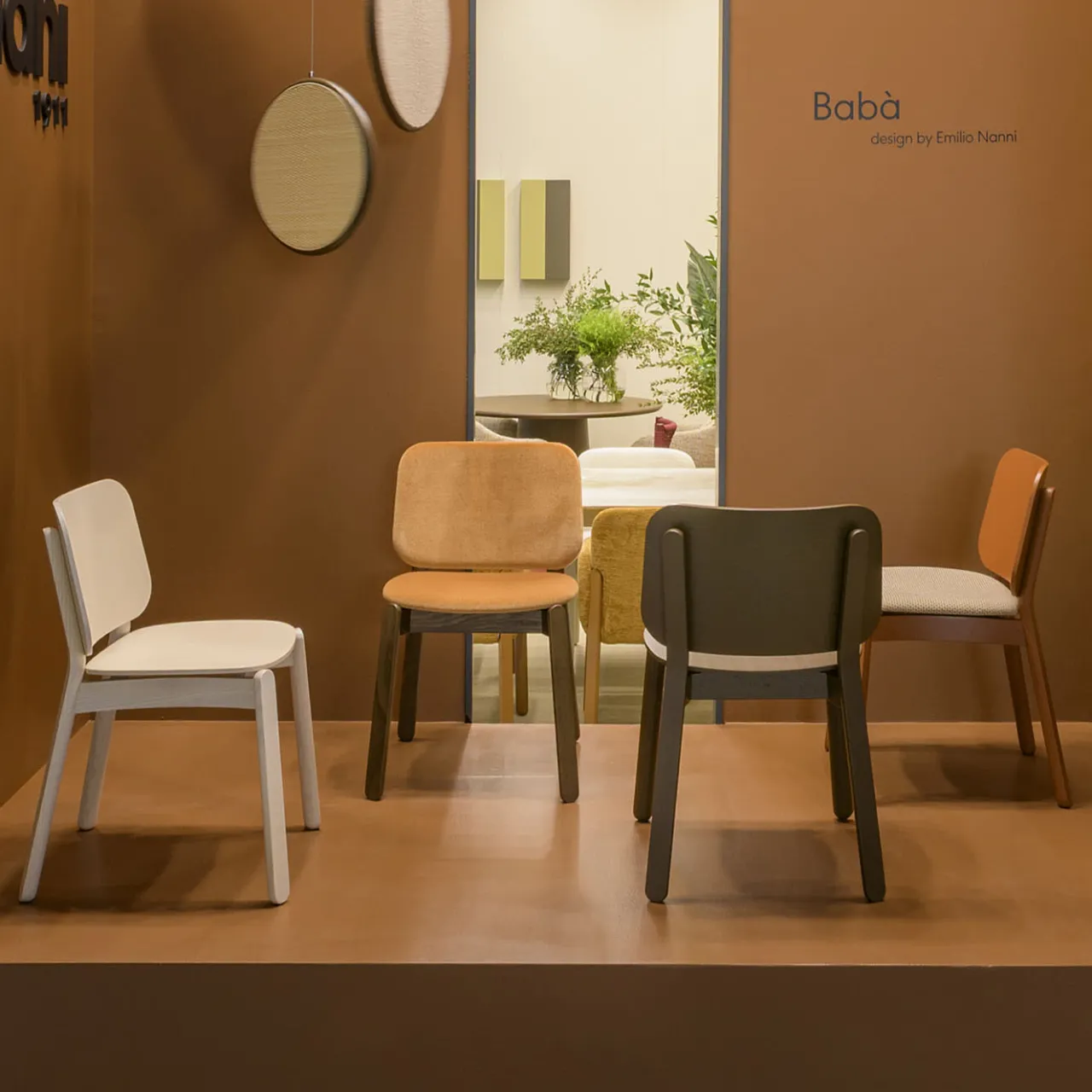 Billiani 1911 Chairs<Babà 872 Rounded Brown Chair by Emilio Nanni