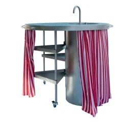 M'AMA Interni + di Federica Zama Other Outdoor Furniture<Ballerina Steel Modular Kitchen With Sink And Curtain