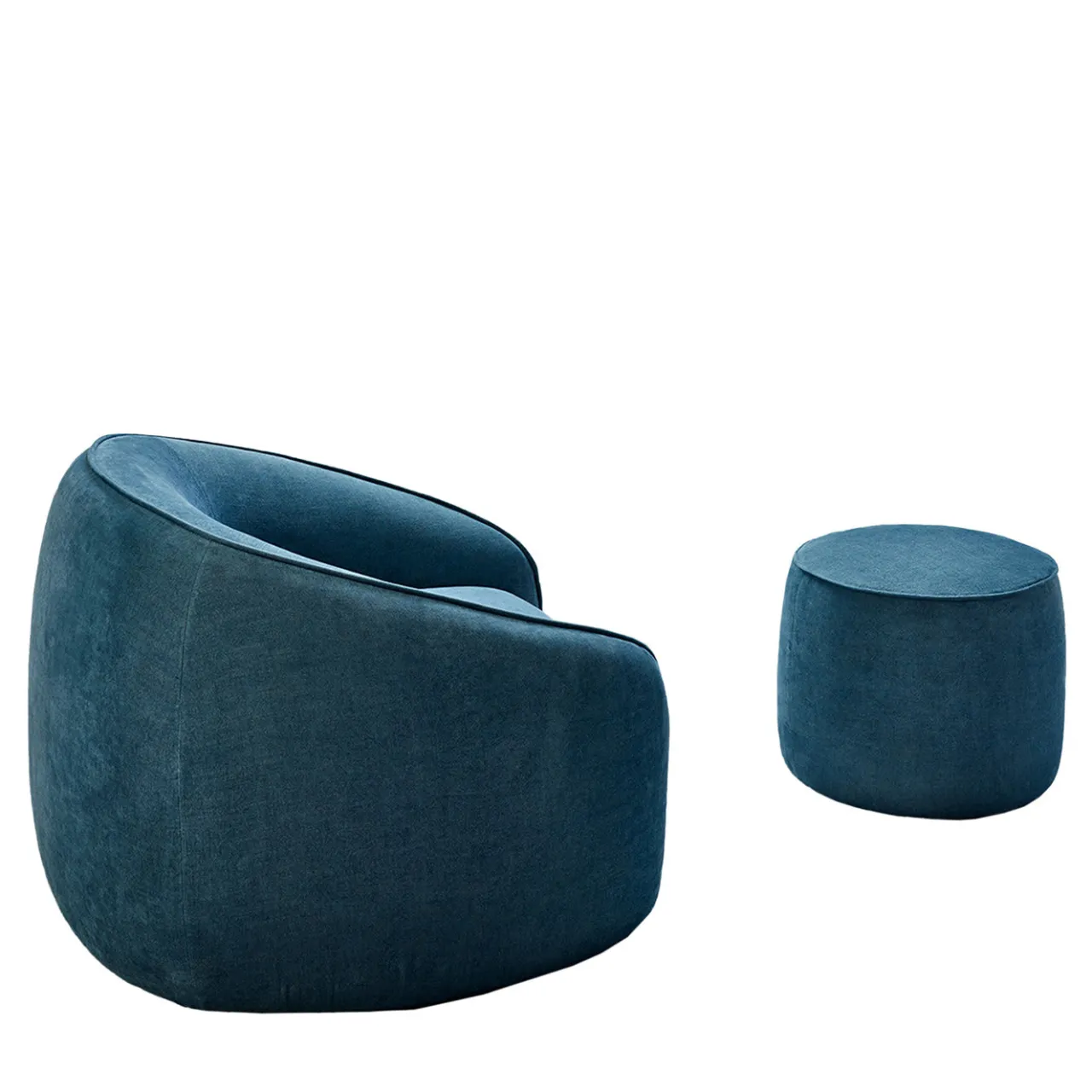 My Home Armchairs<Baloo Set of Blue Armchair and Pouf by Radice & Orlandini