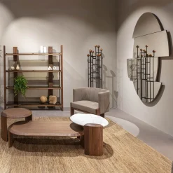 Durame Side Tables<Bellagio Carrara & Walnut Side Table
