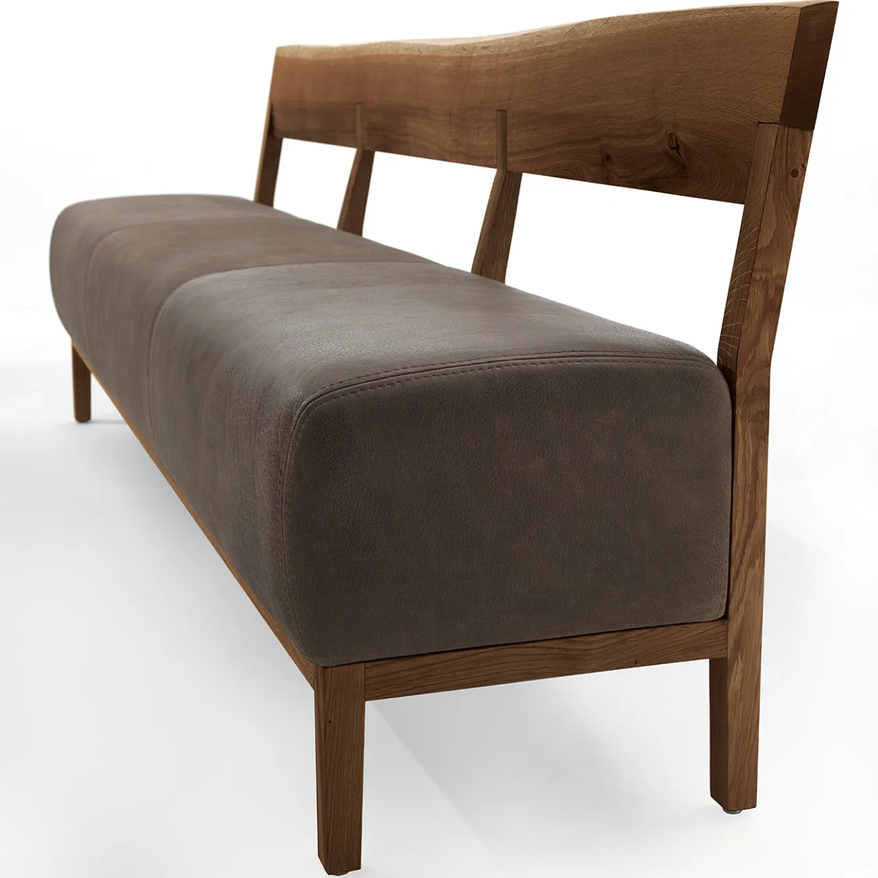 Riva 1920 Benches<Betty solid walnut wood and utah leather bench