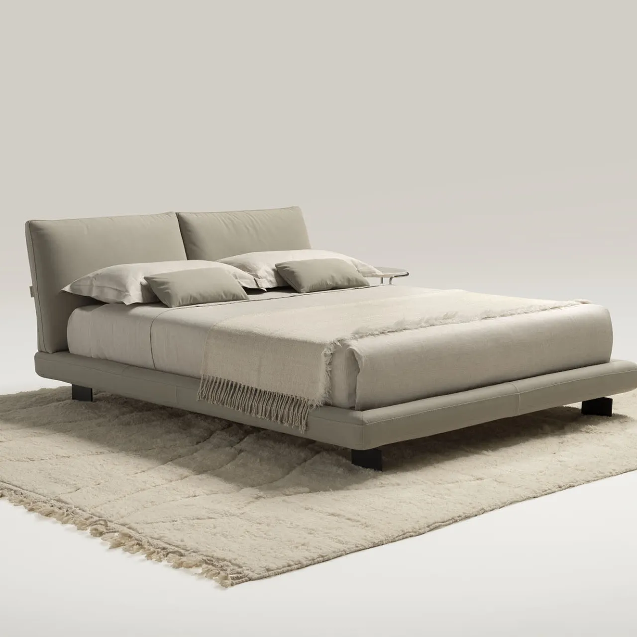 Ferri 1956 Beds<Beverly Beige Leather Bed