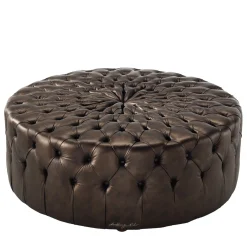 Bedding Atelier Ottomans & Poufs<Beverly Brown Leather Pouf