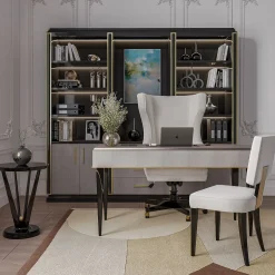 Guerra Vanni Bookcases<Black and Brown Bookcase with Eucalyptus Doors from Studio Privè Collection