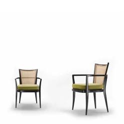 LCI_DECORA Chairs<Black Beech Wood chair with Green Velvet Cushion