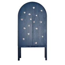 Sergio Mannino Studio Cabinets<Blossom Blue Storage Cabinet with Double Doors & Ceramic Inserts