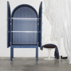Sergio Mannino Studio Cabinets<Blossom Blue Storage Cabinet with Double Doors & Ceramic Inserts
