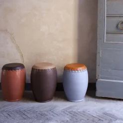 Oscar Maschera Stools<Bombo Brown and Red Stool e by Nestor Perkal