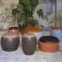 Oscar Maschera Stools<Bombo Dark-Brown Stool by Nestor Perkal