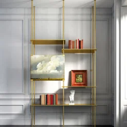 Filippo Carandini Bookcases<Bookcase 02 Brass