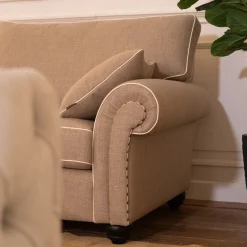 Mantellassi 1926 Sofas<Borghese Two-Seater Beige Sofa