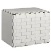 ADJ Style Ottomans & Poufs<Bottega Padded White Leather Pouf #1