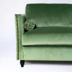 Mantellassi 1926 Sofas<Bramante Green Velvet Three-seater Sofa