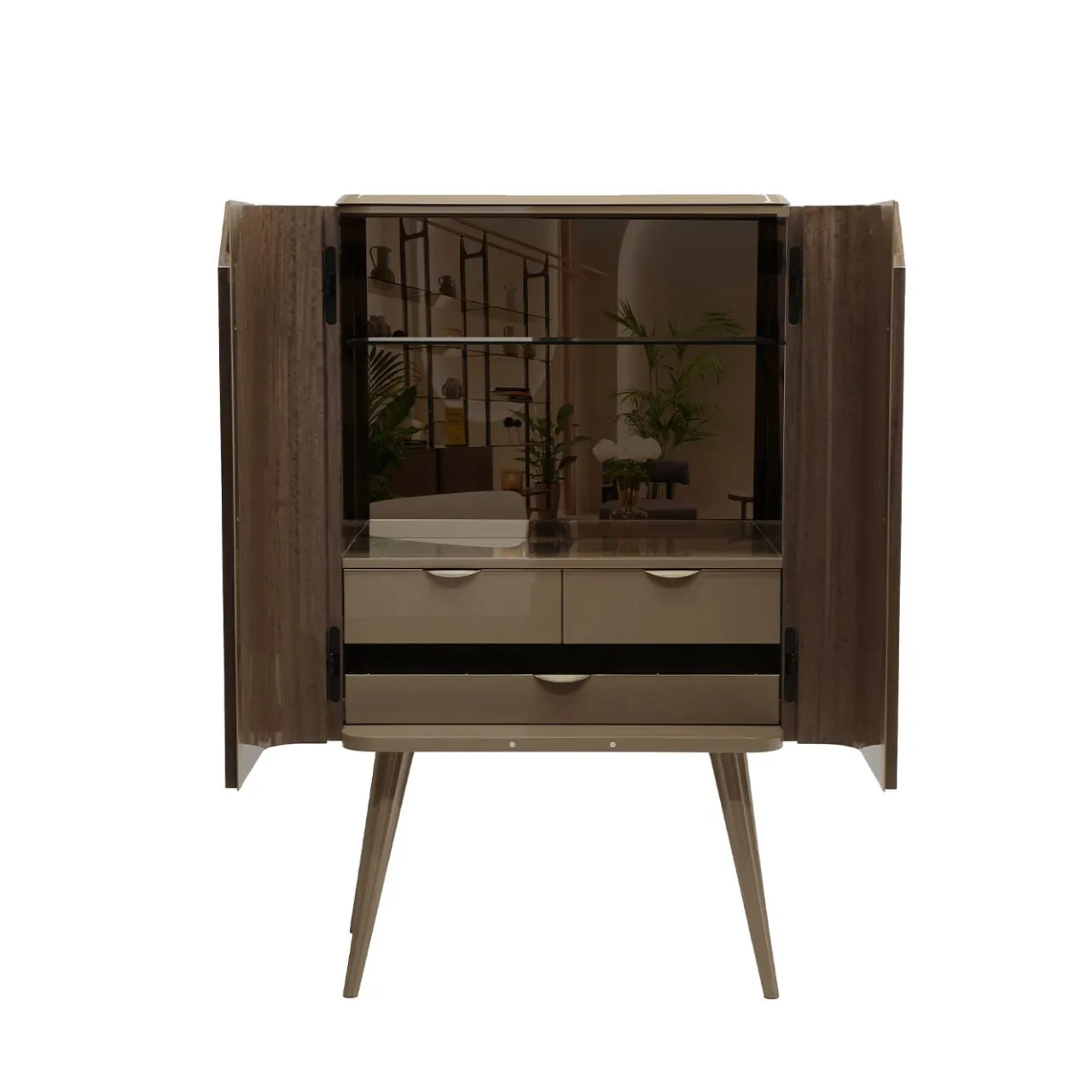 Cafedesart Bar Cabinets<Brent Eucalyptus Wood Bar Cabinet
