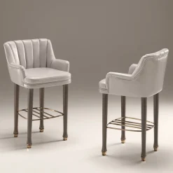 Bedding Atelier Bar Stools<Brio White Leather Bar Stool