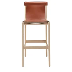 Livoni 1895 Bar Stools<Burano/sg 30 Brown Leather Bar Stool by Balutto Associati