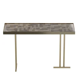 mg12 by Monica Geronimi Consoles<Camilla Wallpaper Nebbia Ceramic Console with Gold Finish