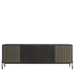 Morica Design Sideboards Buffets<Canette 2-Door Sage-Green Nubuck Leather & Oak Sideboard