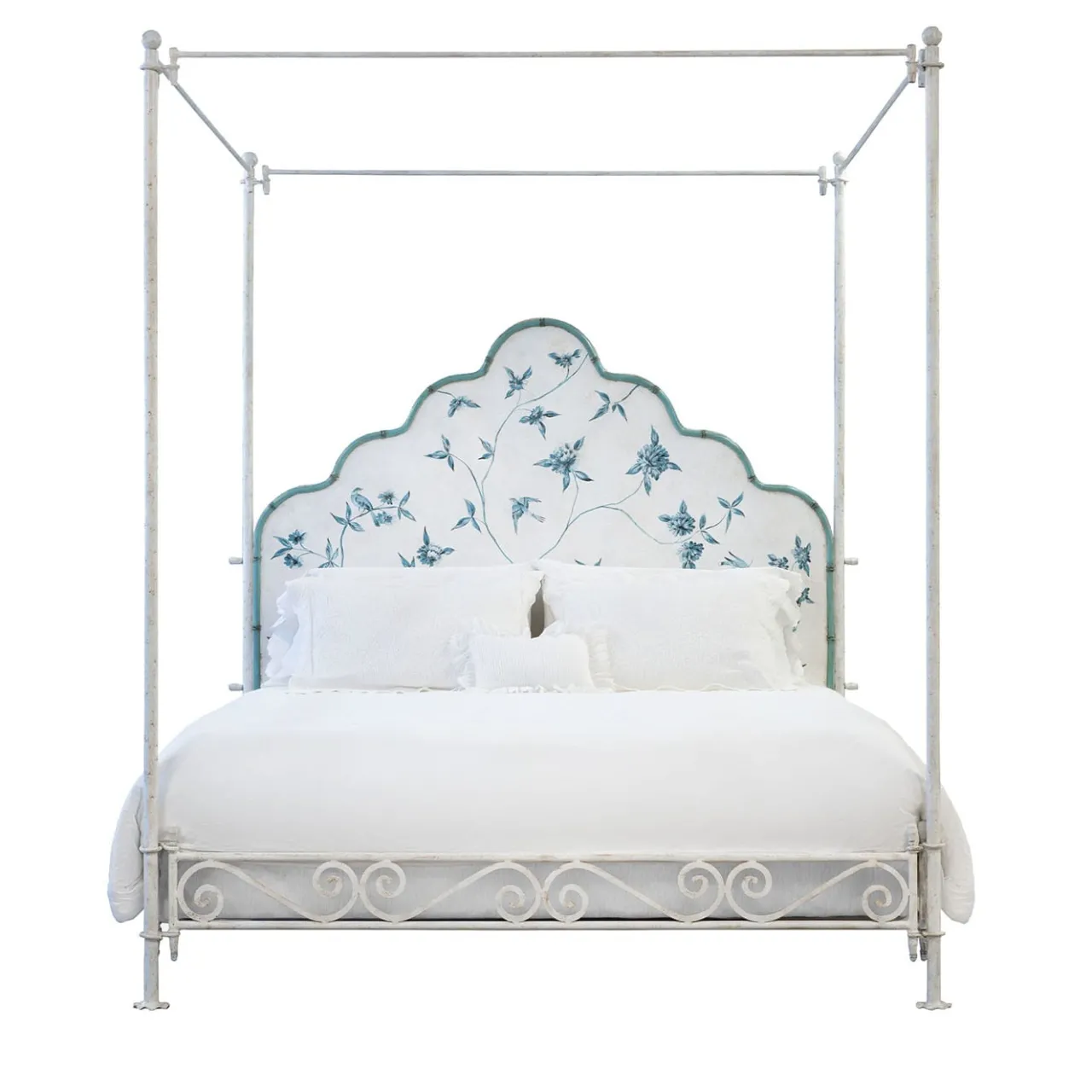 Porte Italia Beds<Canova White Metal With Hand-Painted Decoration Bed