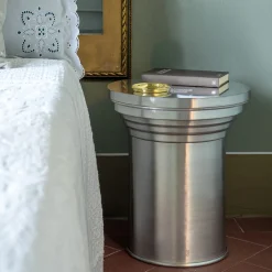 Caspal Side Tables<Capitello Brushed Aluminum Side Table