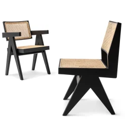 Cassina Chairs<Capitol Complex Chair, Hommage à Pierre Jeanneret, Black Oak Wood
