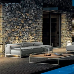 Talenti Outdoor Armchairs<Casilda Gray Armchair with White Frame