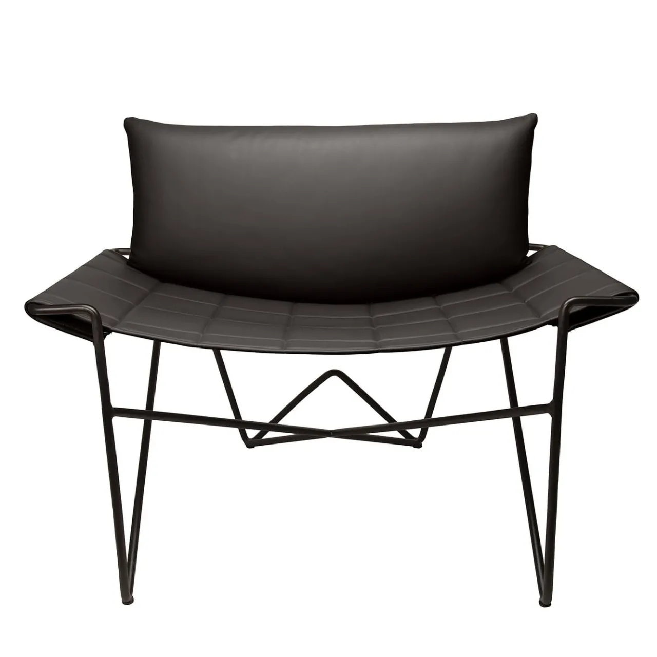 DareForma Lounge Chairs<Caterina Black Leather Lounge Chair