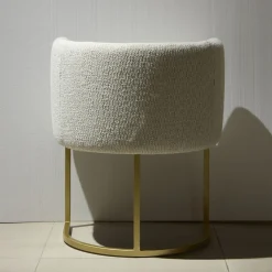 Encore Italia Armchairs<C-Chair Modern White Bouclé Armchair