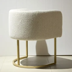 Encore Italia Armchairs<C-Chair Modern White Bouclé Armchair