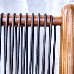 Emanuele Pantanella Design Chaises<Chaise Okoume Wood And Black Leather Chaise Longue