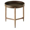 Gianfranco Ferré Home Side Tables<Chambers Brown Leather And Canaletto Walnut Side Table